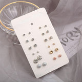 Stud Earrings Set for Men Crystal Jewelry