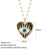 Heart Evil Blue Eye Sun Necklace