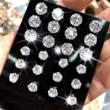 Stud Earrings Set for Men Crystal Jewelry