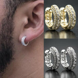 Luxury Fashion Round Earrings for Men Jewelry