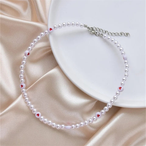 Trendy Love Pearl Necklace Female Personality