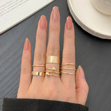 Fashion Jewelry Rings Set Hot Selling Metal Hollow